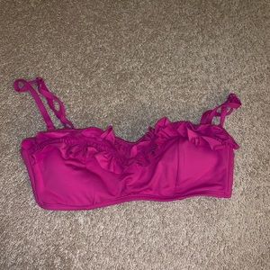 Pink ruffled bikini top